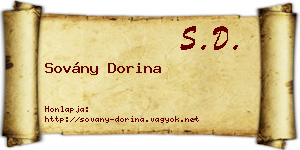 Sovány Dorina névjegykártya